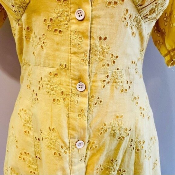 Princess Polly Yellow Cottagecore Dress Medium - Picture 2 of 8